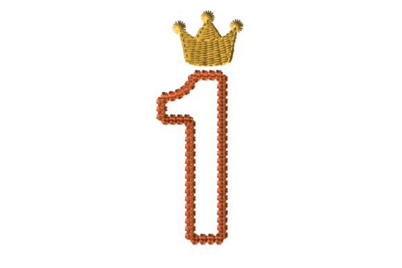 Adorable Crowned Number One for Seasonal Projects