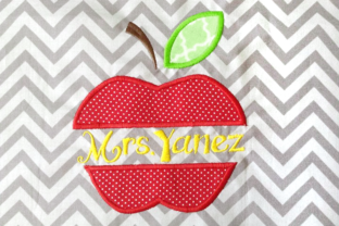 Apple Split Applique Embroidery for Boutique Apparel