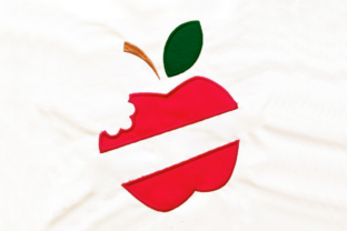 Apple with Bite Split Applique: A Perfect Back to School Design