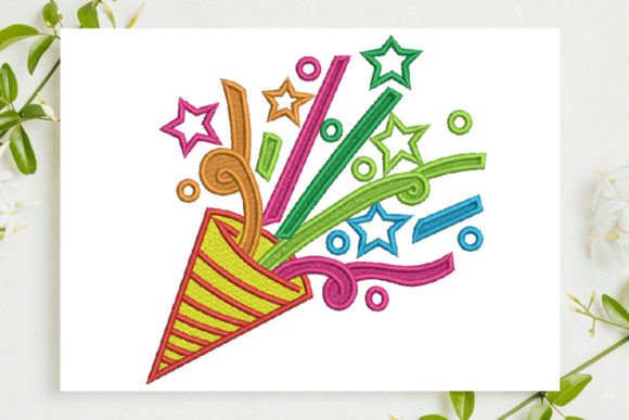 Birthday Cap Confetti: A Festive Embroidery Design
