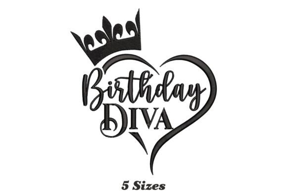 Birthday Diva: A Captivating Embroidery Design