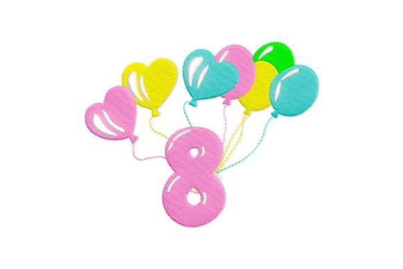 Celebrate with Birthday Number 8 Embroidery