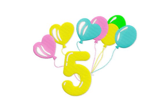 Celebrate with Style: Birthday Number 5 Embroidery