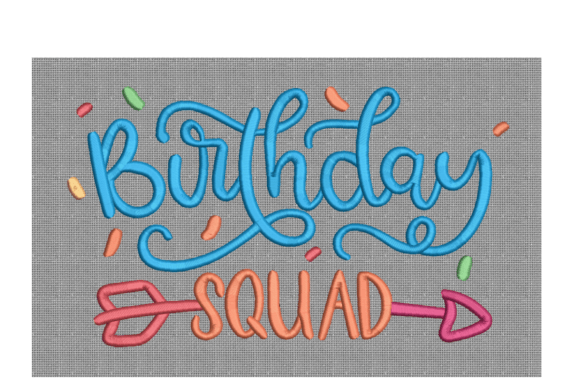 Cheerful Birthday Squad: A Festive Embroidery Design