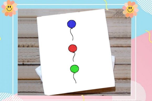 Color Balloons: A Festive Embroidery Design