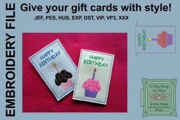 Cupcake Gift Card Holder: A Sweet Embroidery Design