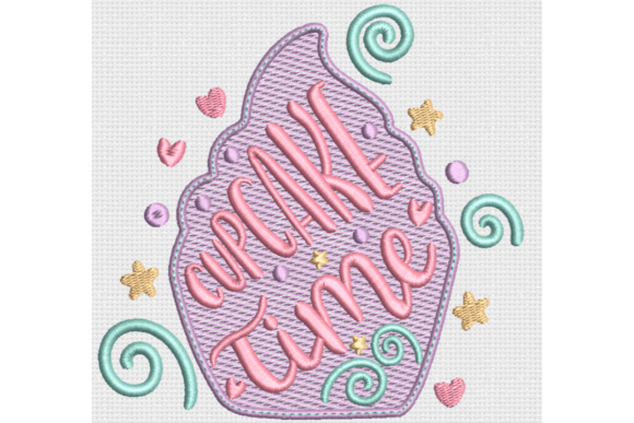 Cupcake Time: A Sweet Embroidery Design for Special Occasions