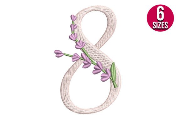 Elegant Lavender Font Number Eight 8