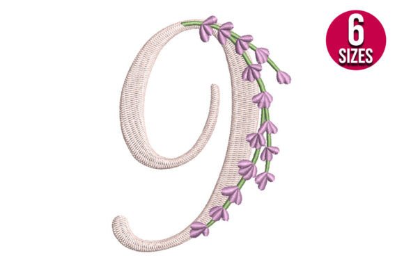 Elegant Simplicity: Lavender Font Number Nine 9