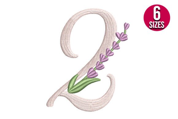Lavender Font Number Two 2: A Delicate Embroidery Design