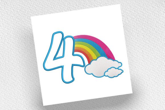 Rainbow Birthday Four: A Vibrant Addition to Your Embroidery Projects