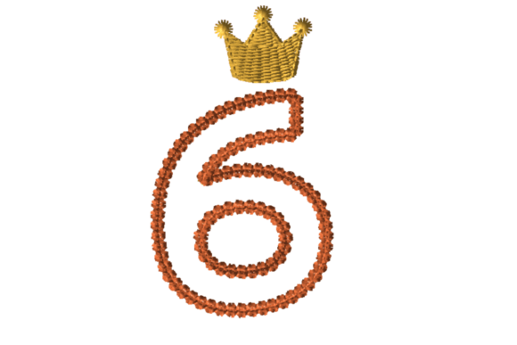 Review of Crowned Number Six Embroidery Design